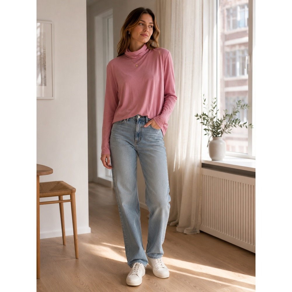 Hope Ringstrand & Soderberg Stockholm Clarity LS Tee Pink Turtleneck M-L  W-XL